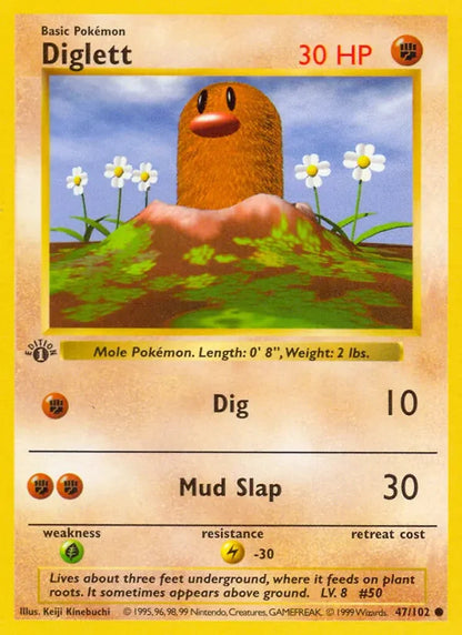 Diglett 47/102 Base Set Common - Pokémon Trading Card (Near Mint) – photo 3 of 3