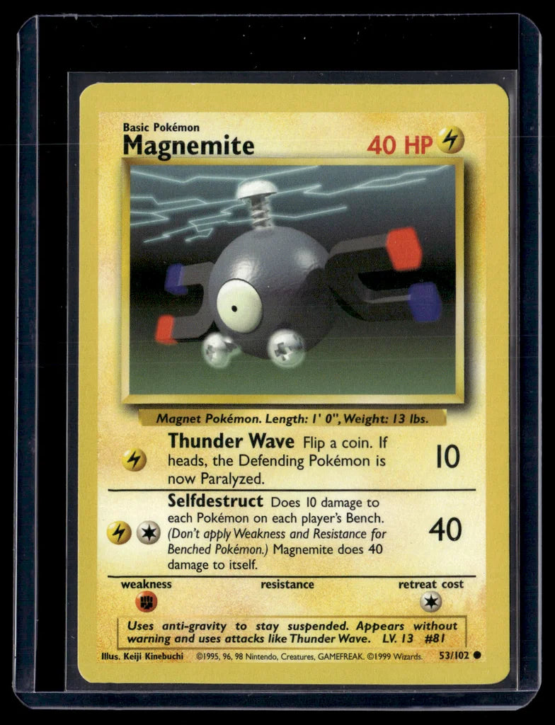 Magnemite 53/102 Base Set Pokémon Trading Card Near Mint – photo 2 of 3
