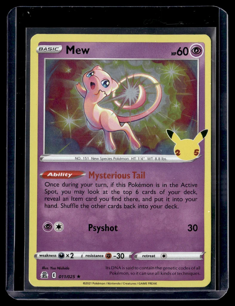 Mew 11/25 Celebrations Holo Rare Pokemon TCG Single Near Mint – front view