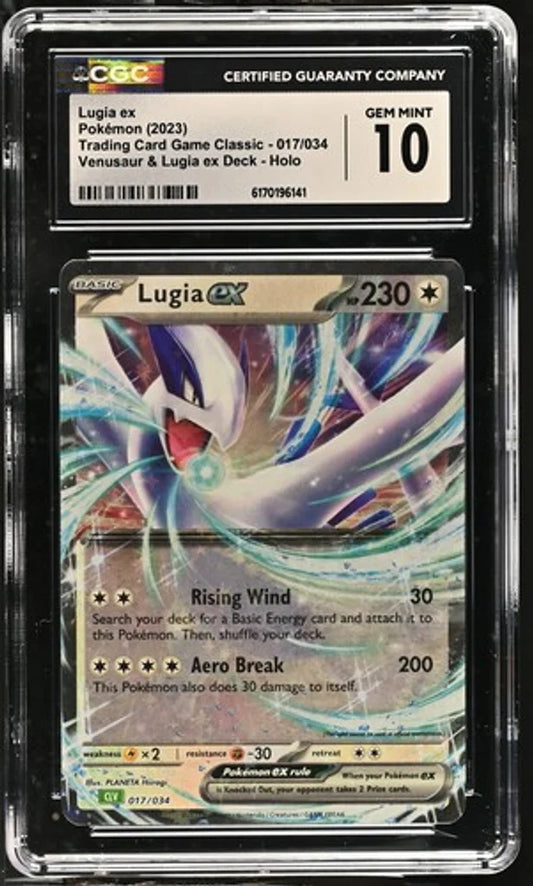 Lugia ex (017/034) Pokémon TCG Trading Card CGC 10 Gem Mint – front view