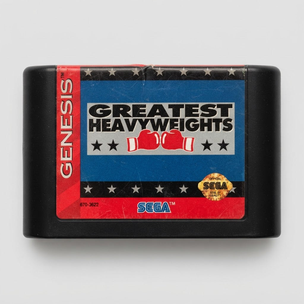 Greatest Heavyweights (Sega Genesis) – Authentic Cartridge – front view