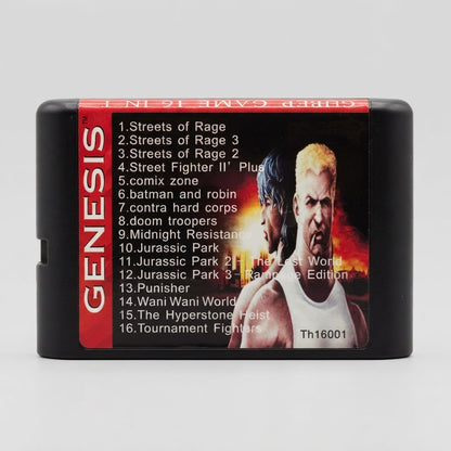 16-in-1 Sega Genesis Multi-Game Cartridge – front view