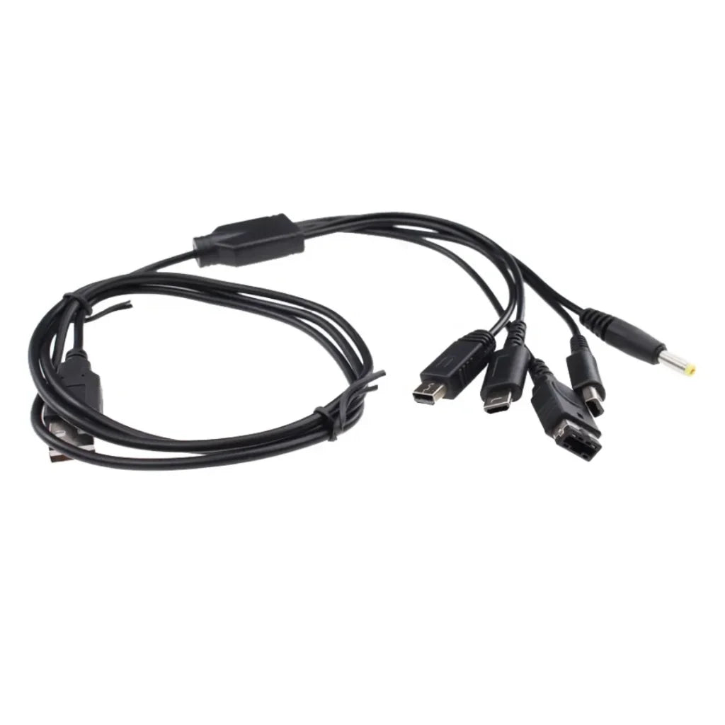 5-in-1 USB Charging Cable for Nintendo DS 3DS GBA SP and PSP – front view