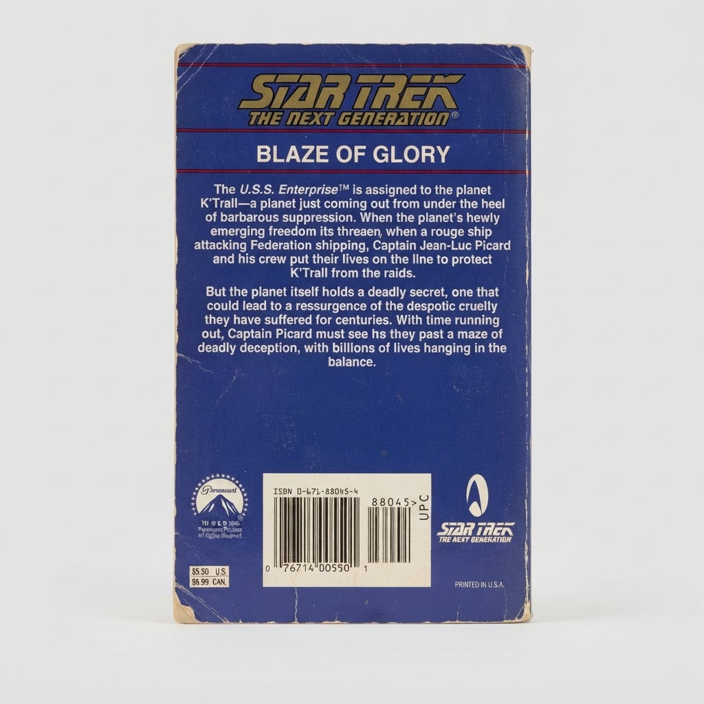Star Trek: The Next Generation Blaze of Glory #34 Mass Market Paperback – photo 2 of 3