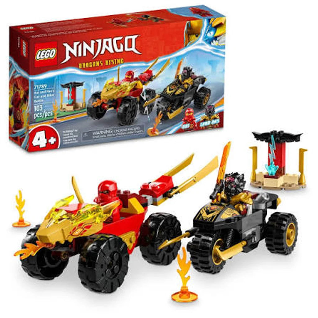 LEGO Ninjago Kai and Ras's Car and Bike Battle 71789 New Sealed – front view