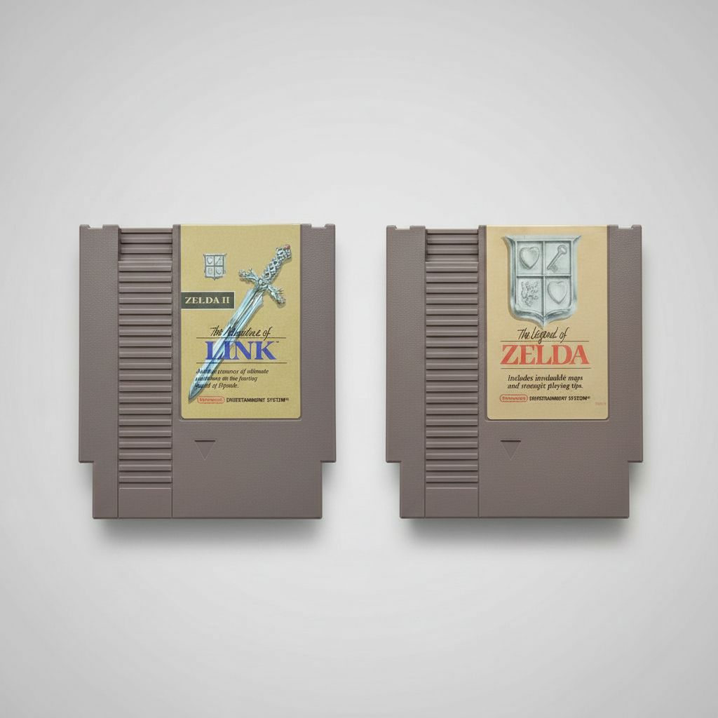 The Legend of Zelda and Zelda 2 for Nintendo NES – front view