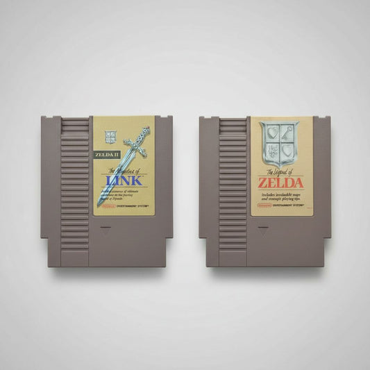 The Legend of Zelda and Zelda 2 for Nintendo NES – front view