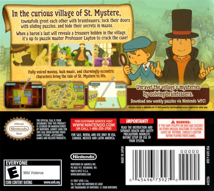 Professor Layton and the Curious Village for Nintendo DS – photo 4 of 6