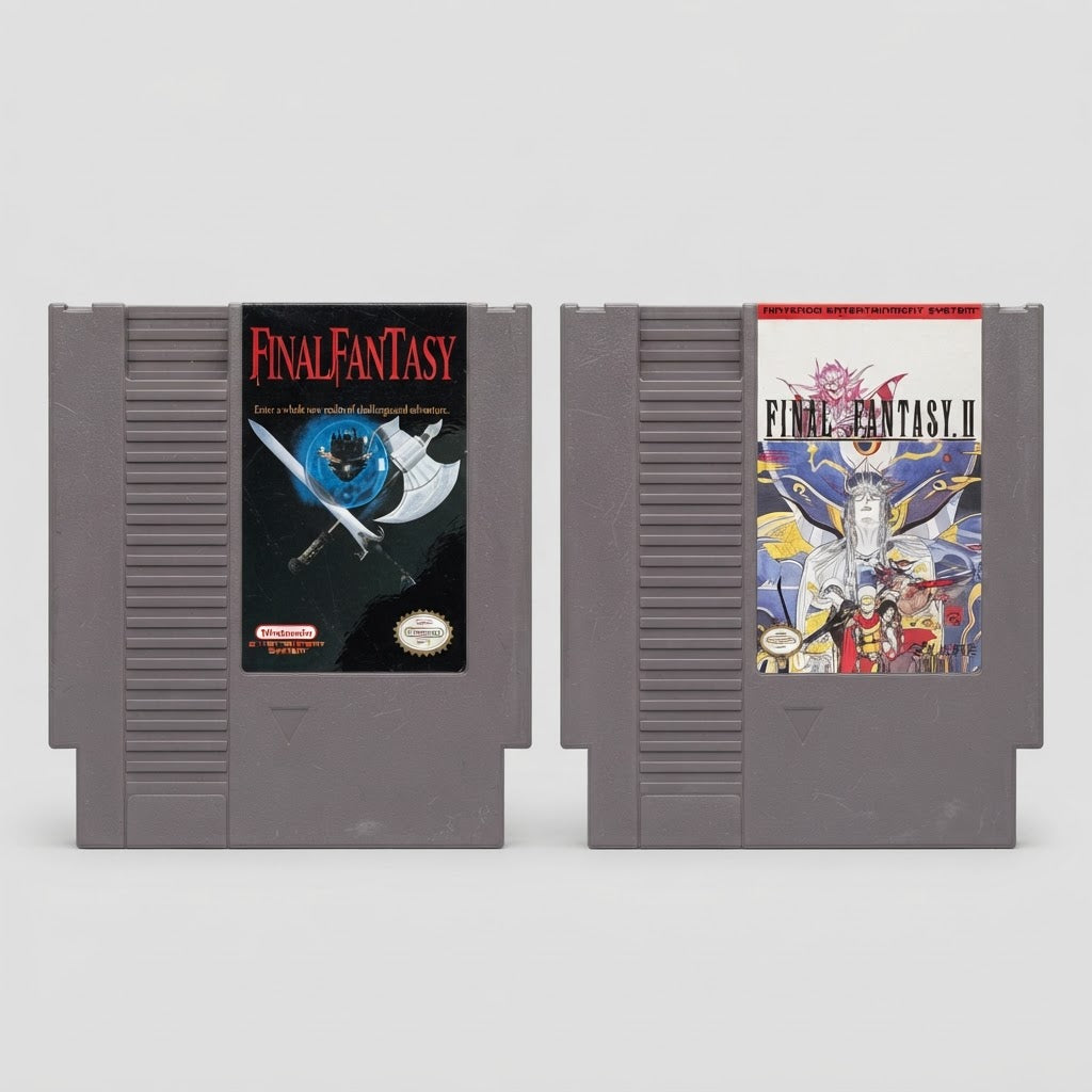 Final Fantasy I and II Nintendo Entertainment System Cartridge – front view