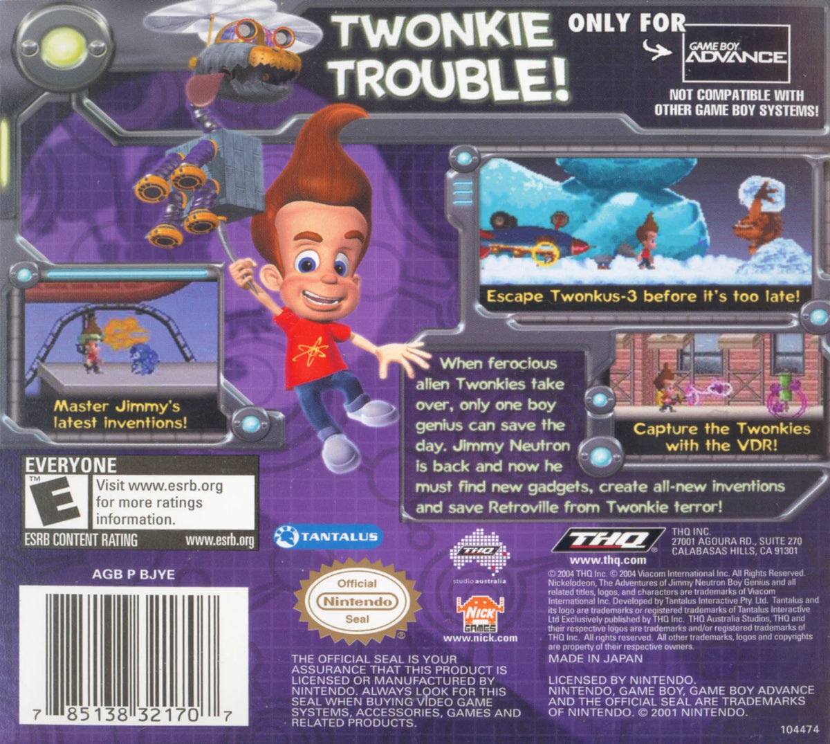 Jimmy Neutron Attack of the Twonkies GBA - Like New Game Only – photo 4 of 4