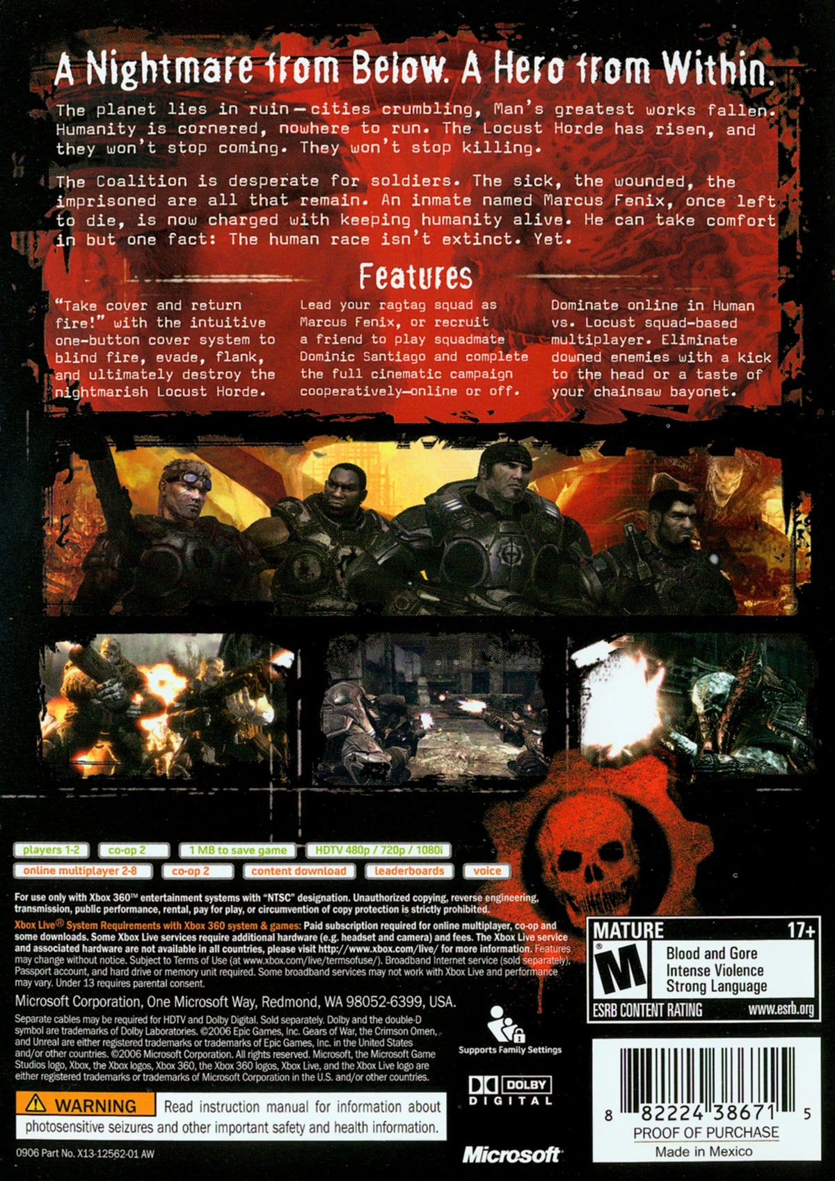 Gears of War for Xbox 360, Complete in Box – photo 3 of 3
