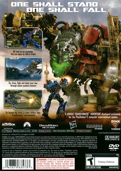 Transformers: Revenge of the Fallen PlayStation 2 Game with Case – photo 2 of 2