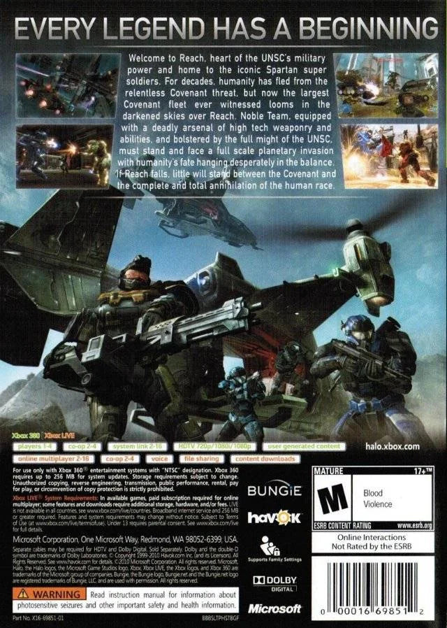 Halo: Reach (Xbox 360) – Complete w/ Case & Manual – photo 3 of 3