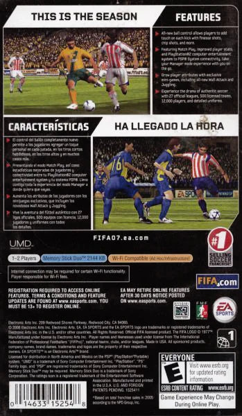 FIFA 07 Soccer for PSP Complete in Box Replacement – photo 3 of 3