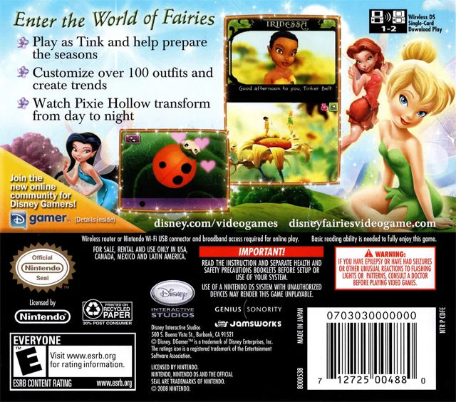 Disney Fairies: Tinker Bell for Nintendo DS, Complete In Box – photo 2 of 2