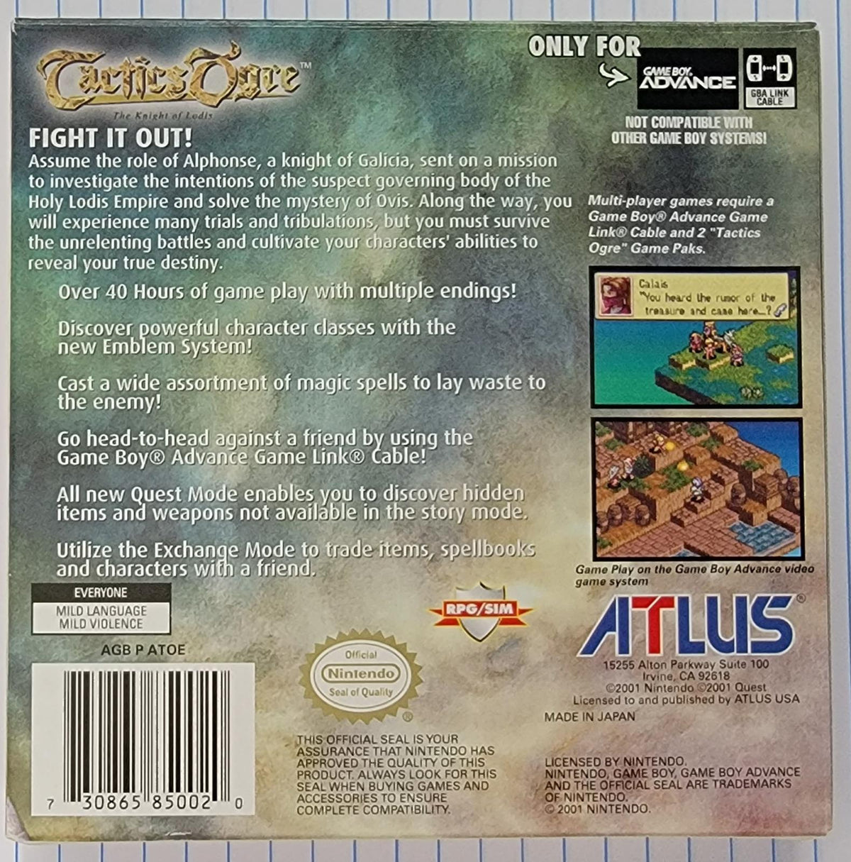 Tactics Ogre The Knight of Lodis for Gameboy Advance – photo 4 of 4