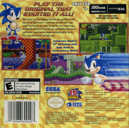 Sonic The Hedgehog Genesis for Gameboy Advance – photo 5 of 5