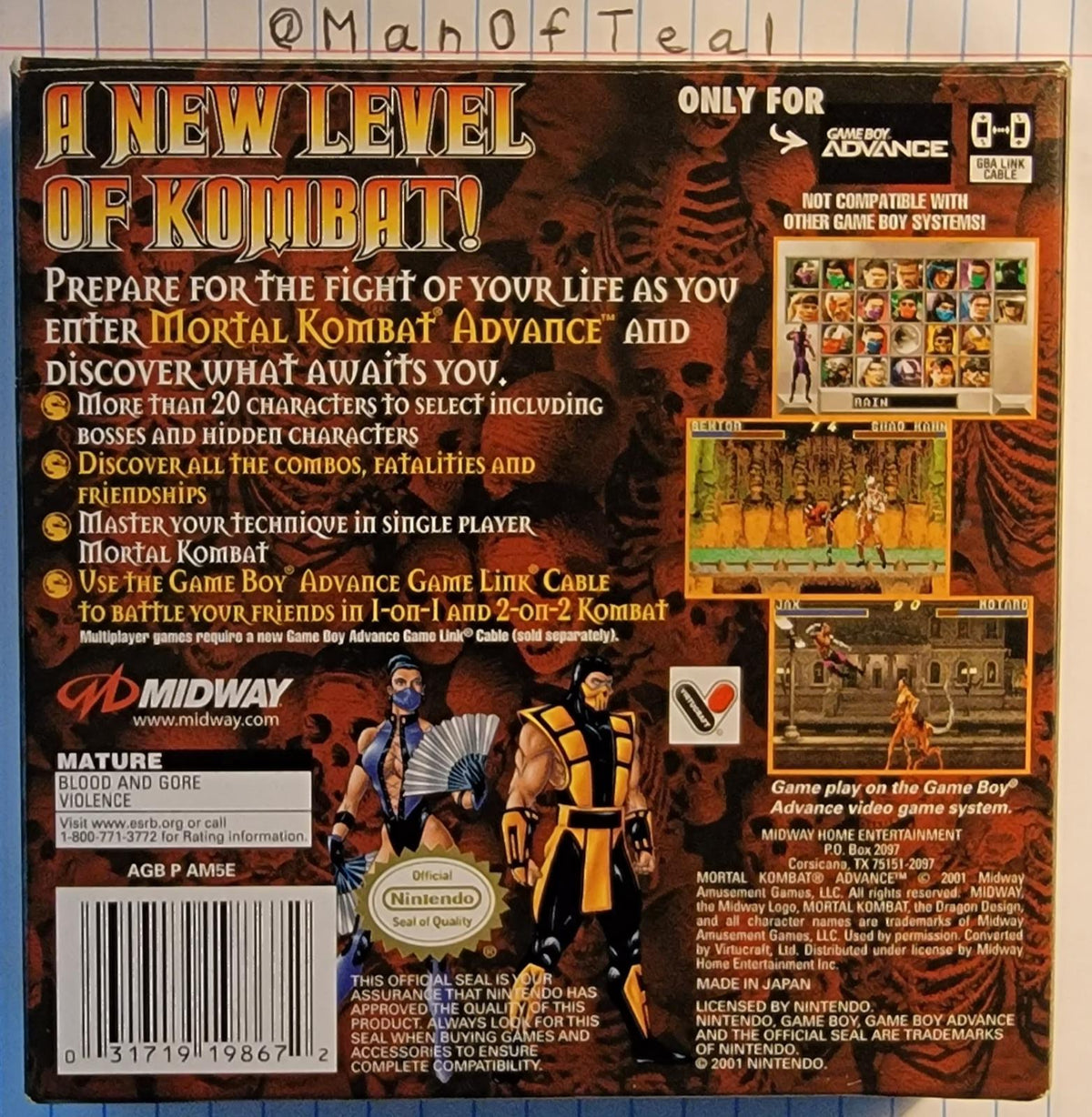 Mortal Kombat Advance for Gameboy Advance – photo 4 of 4
