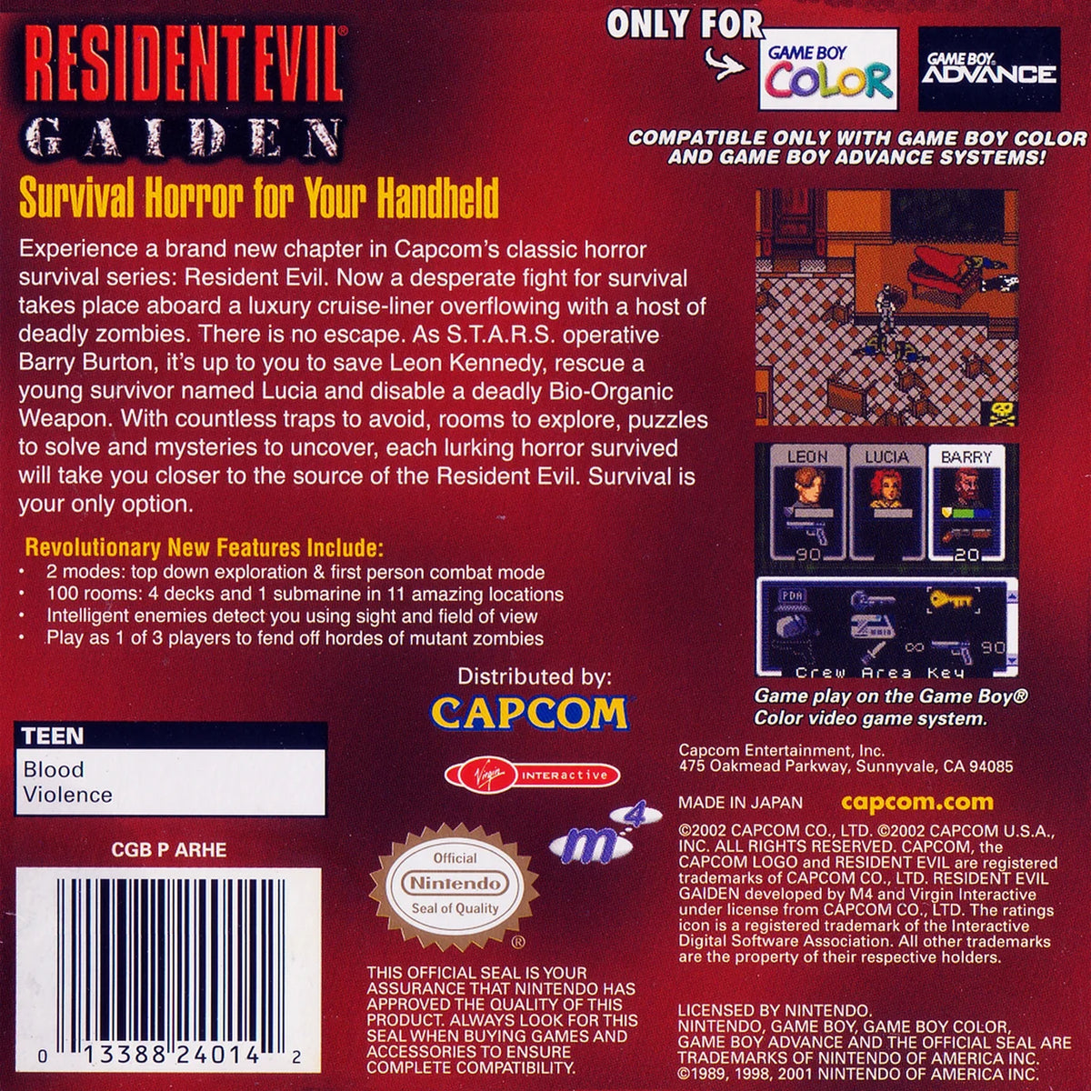 Resident Evil Gaiden for Gameboy Color – photo 5 of 5