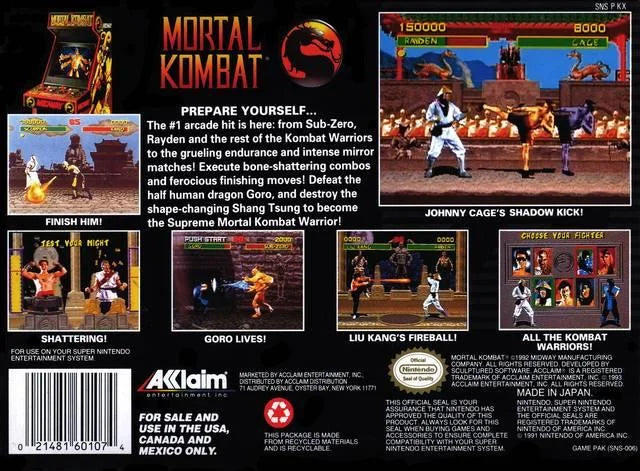 Mortal Kombat for SNES – photo 5 of 5