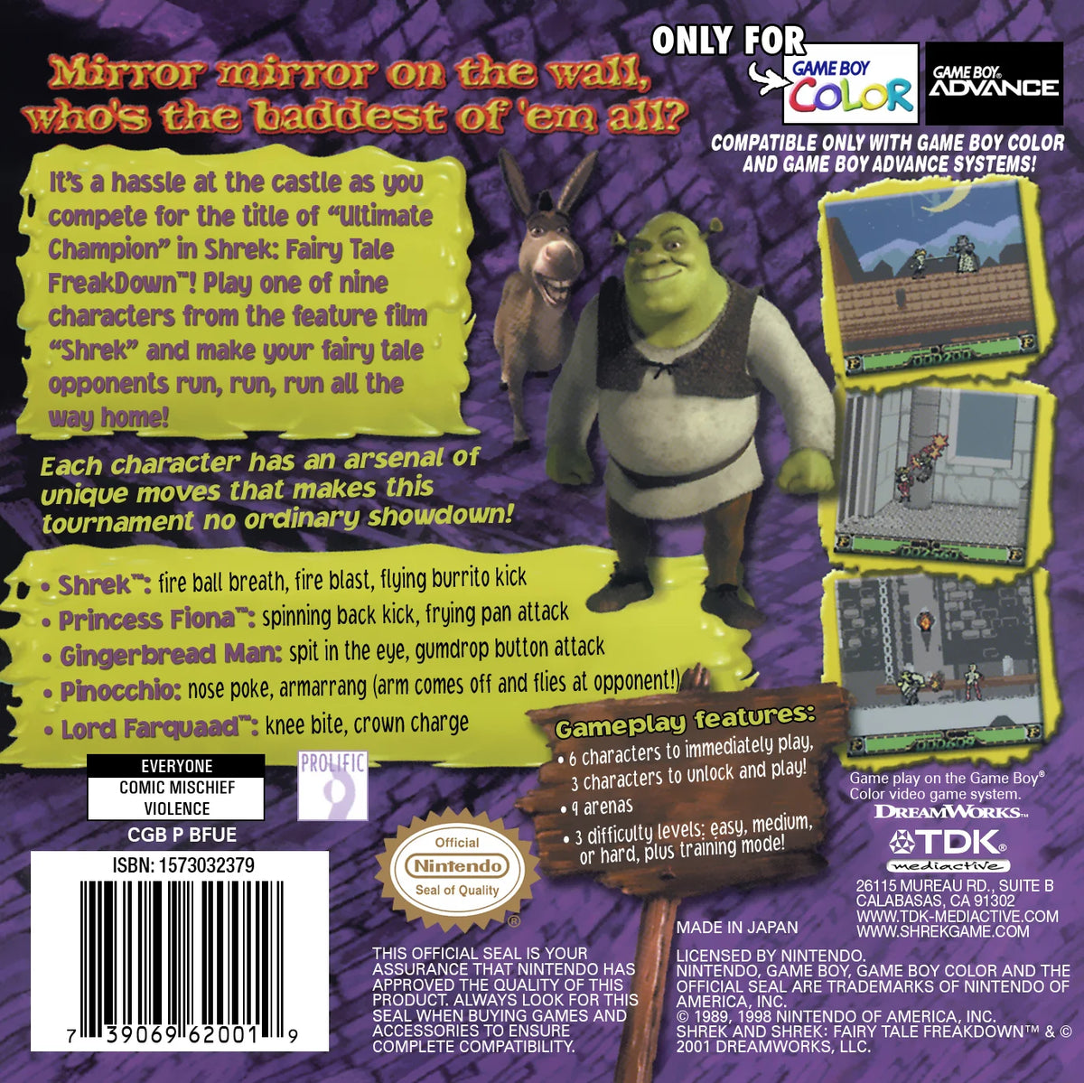 Shrek: Fairy Tale Freakdown for Game Boy Color, Game Only – photo 5 of 5
