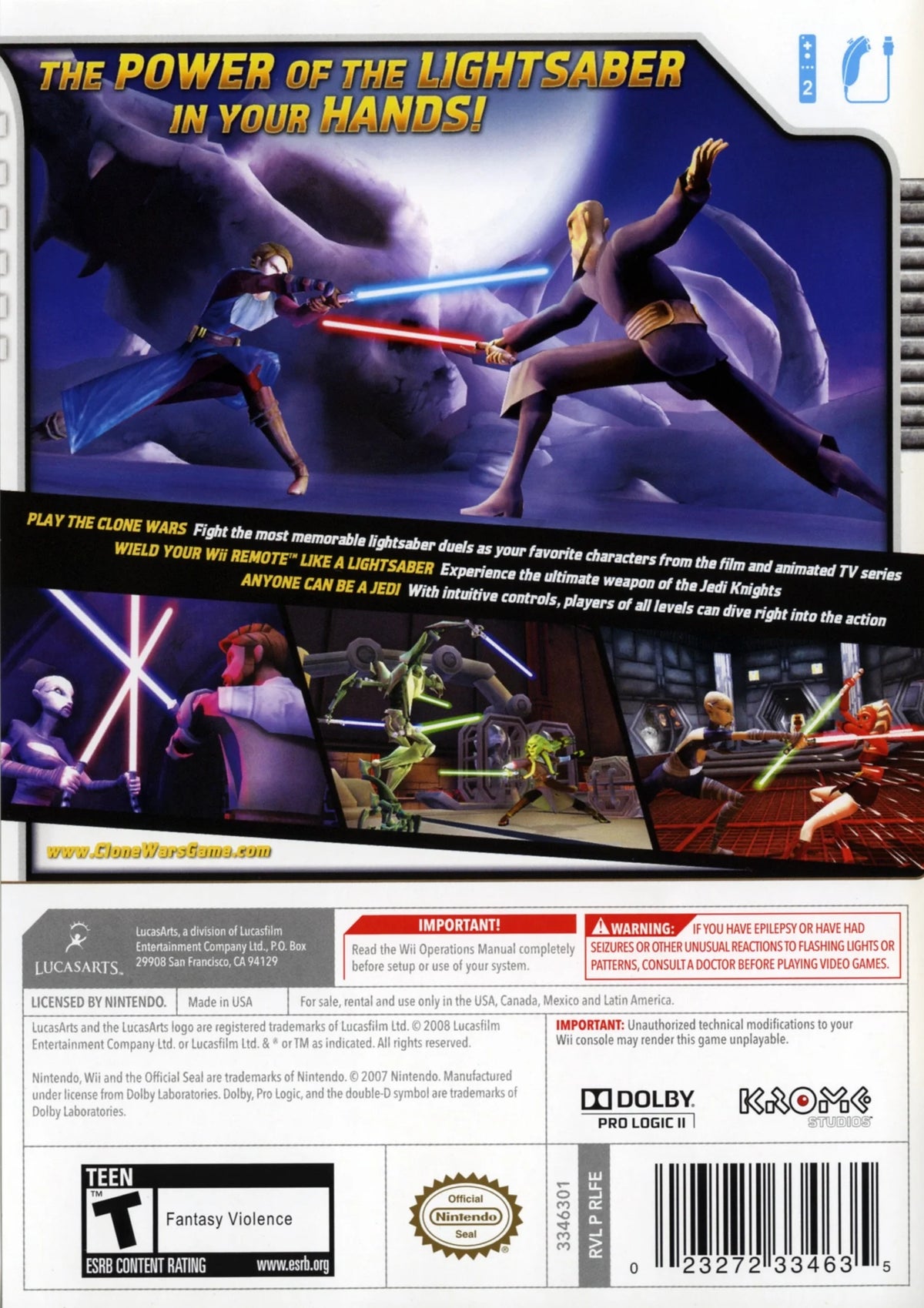Star Wars: The Clone Wars Lightsaber Duels for Nintendo Wii - Like New – photo 4 of 4