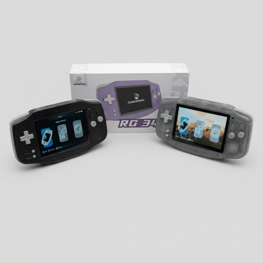 Anbernic RG34XX Handheld Console 3.4-inch HD Screen 5000+ Games – front view