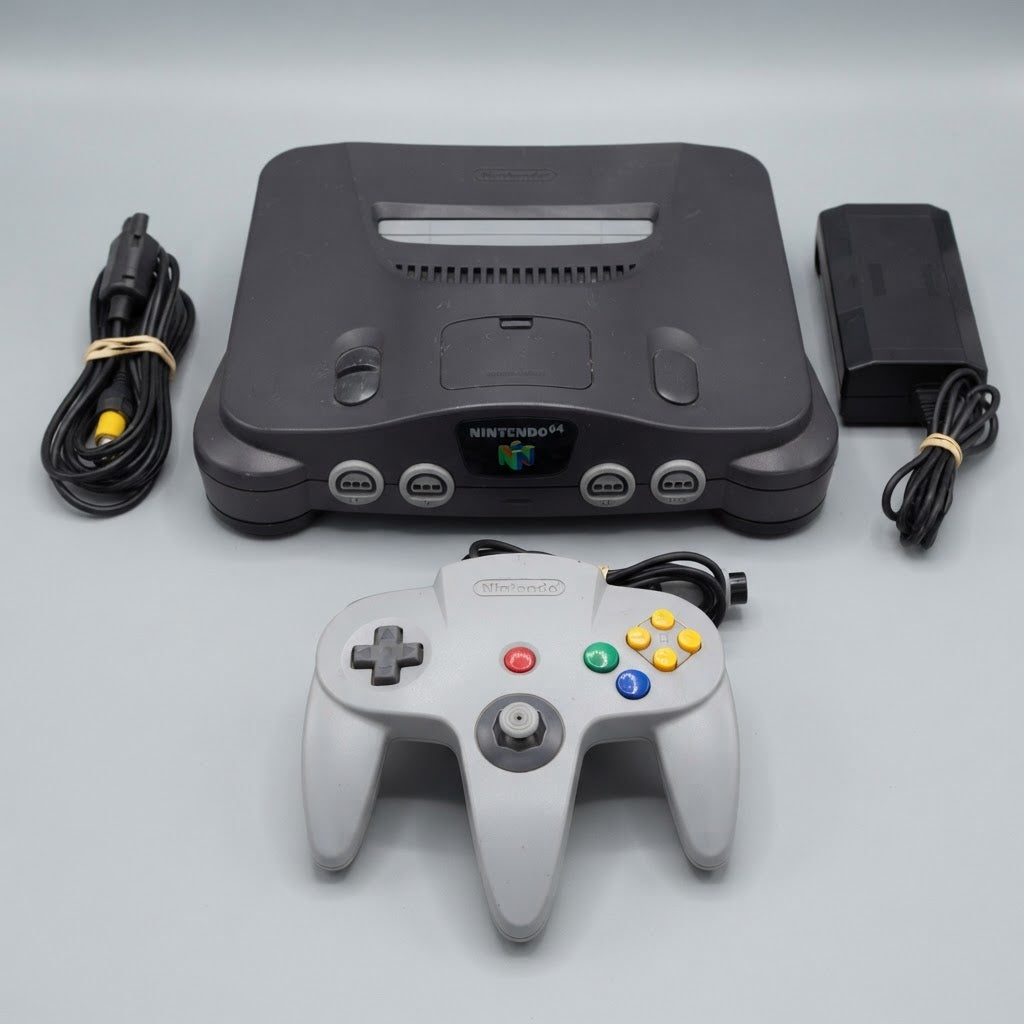 Nintendo 64 N64 Console Black System – front view